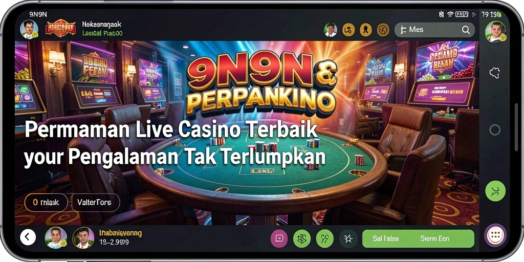 Screenshot menunjukkan dealer profesional dalam permainan Live Casino.