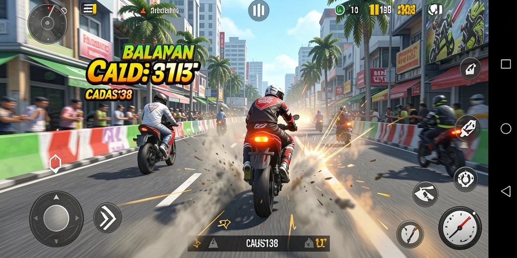 Tampilan gameplay seru balapan motor di CADAS138.