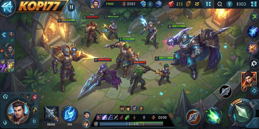Tampilan gameplay KOPI77 dengan aksi seru dan karakter unik.