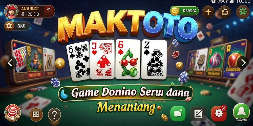 Screenshot utama MAKTOTO menampilkan aksi seru gameplay Domino.