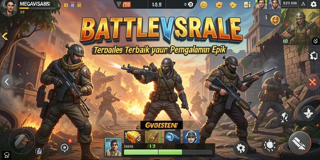 Screenshot gameplay MEGAVISA88 dengan aksi Battle Royale yang mendebarkan.