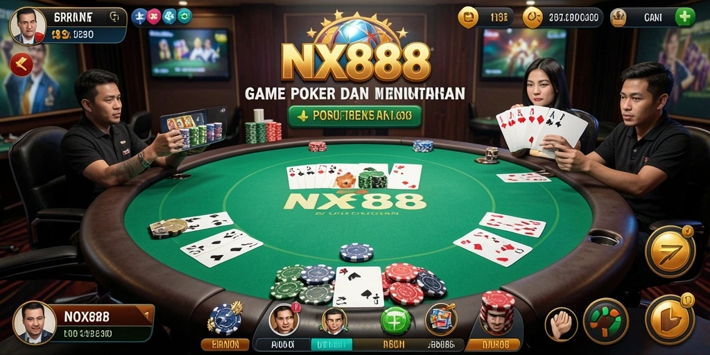 Tangkapan layar gameplay NX888 yang seru dan menarik di dunia Poker.