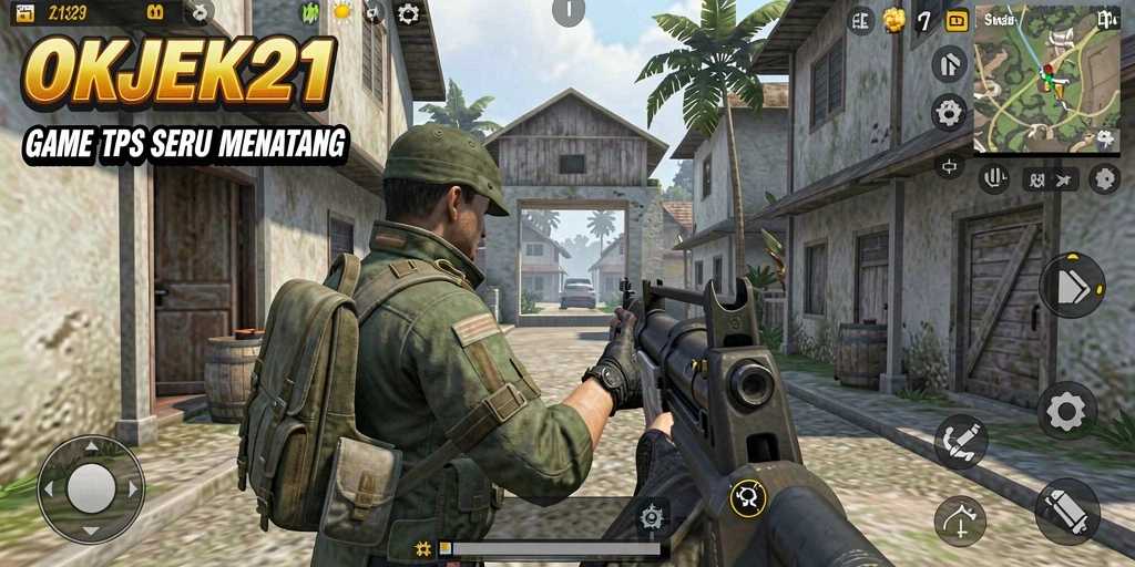 Tampilan gameplay aksi nyata di OKJEK21 dengan grafis yang menawan.