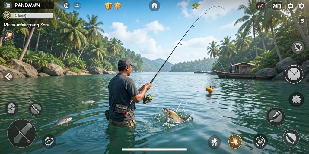Tangkapan ikan besar di <strong>PANDAWIN</strong> saat gameplay seru.