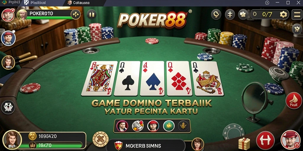 Screenshot POKER88 menunjukkan pemain sedang menikmati gameplay Domino.