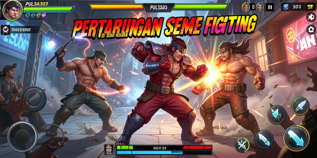 Tampilan gameplay PULSA303 dengan pertarungan mendebarkan.