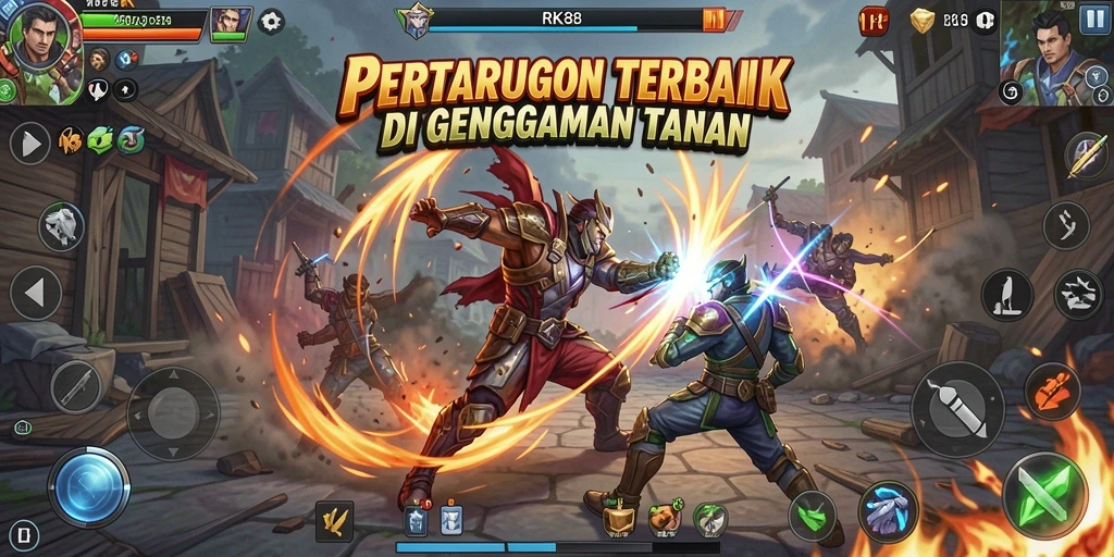 Screenshot RK88 menampilkan aksi pertarungan yang seru dan grafik yang mengagumkan.