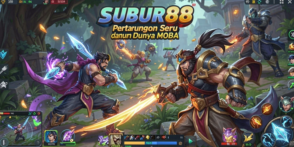 Tampilan gameplay SUBUR88 menampilkan pertarungan seru dan strategi tim.