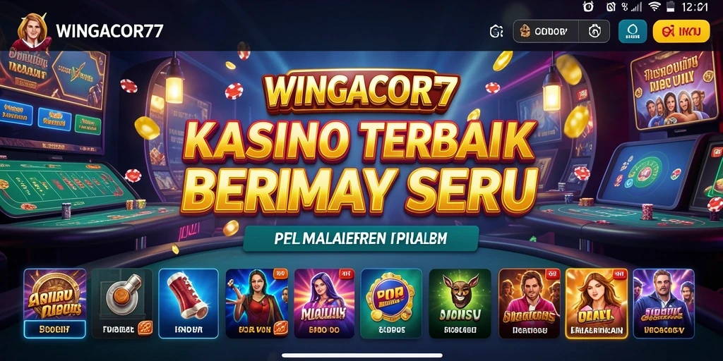 Screenshot WINGACOR77 menampilkan gameplay seru di Kasino.