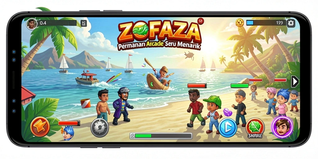 Tampilan gameplay ZOFAZA yang menarik dan penuh aksi.